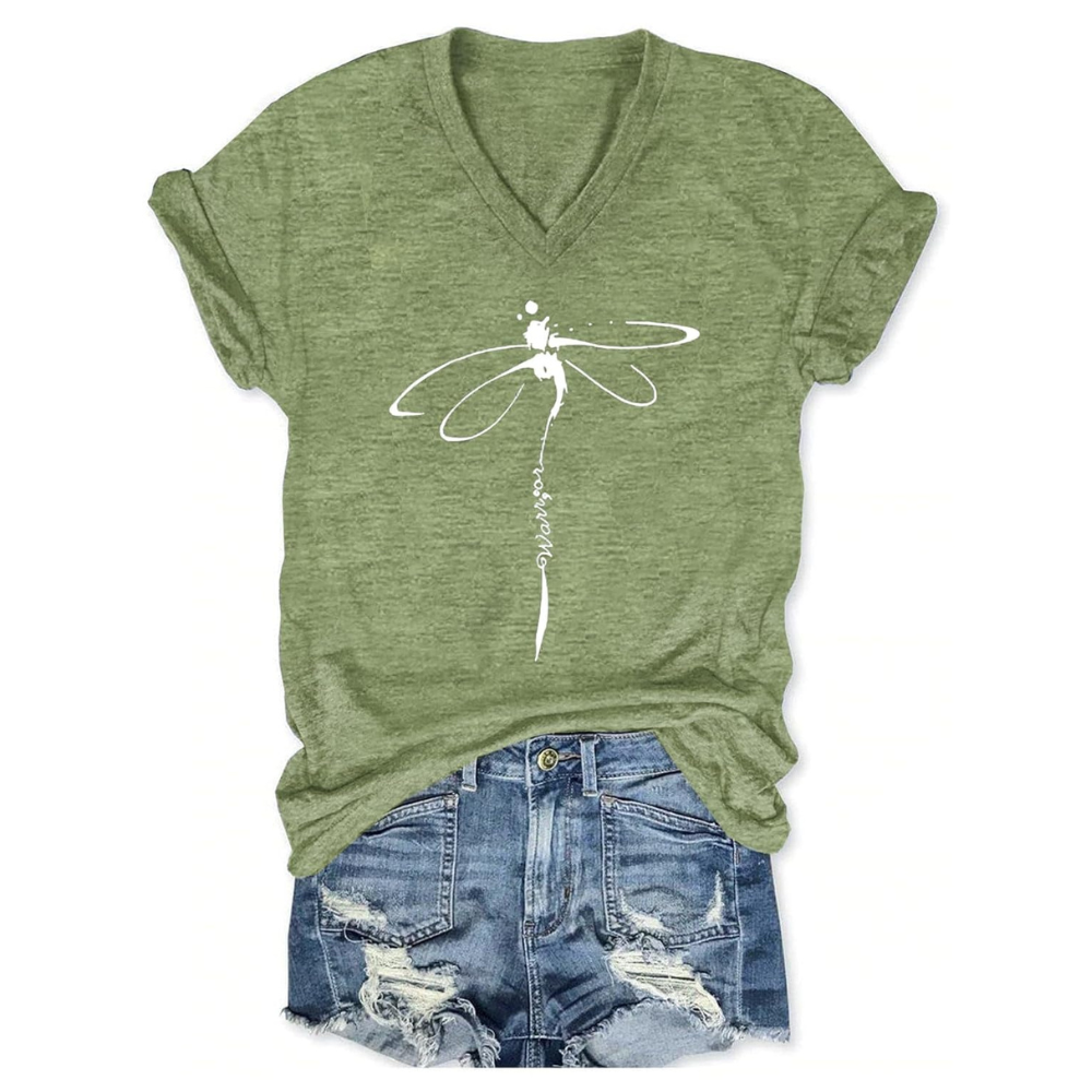 Casual Printed Short Sleeve T Shirt For Women
