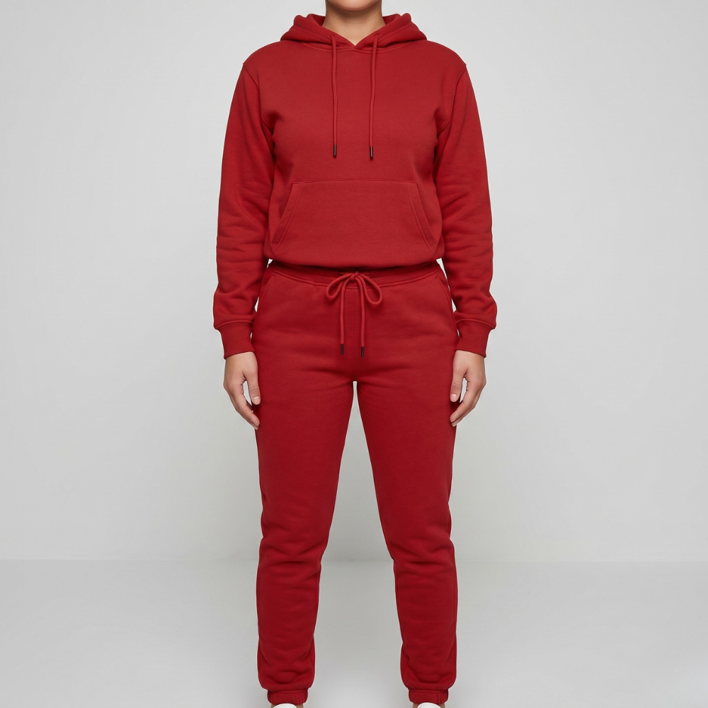 Hooded Long Sleeve Pullover And Sweatpants Set For Women