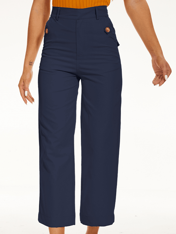 Stretch Twill Cropped Wide Leg Pant-Comfy Jumpsuits