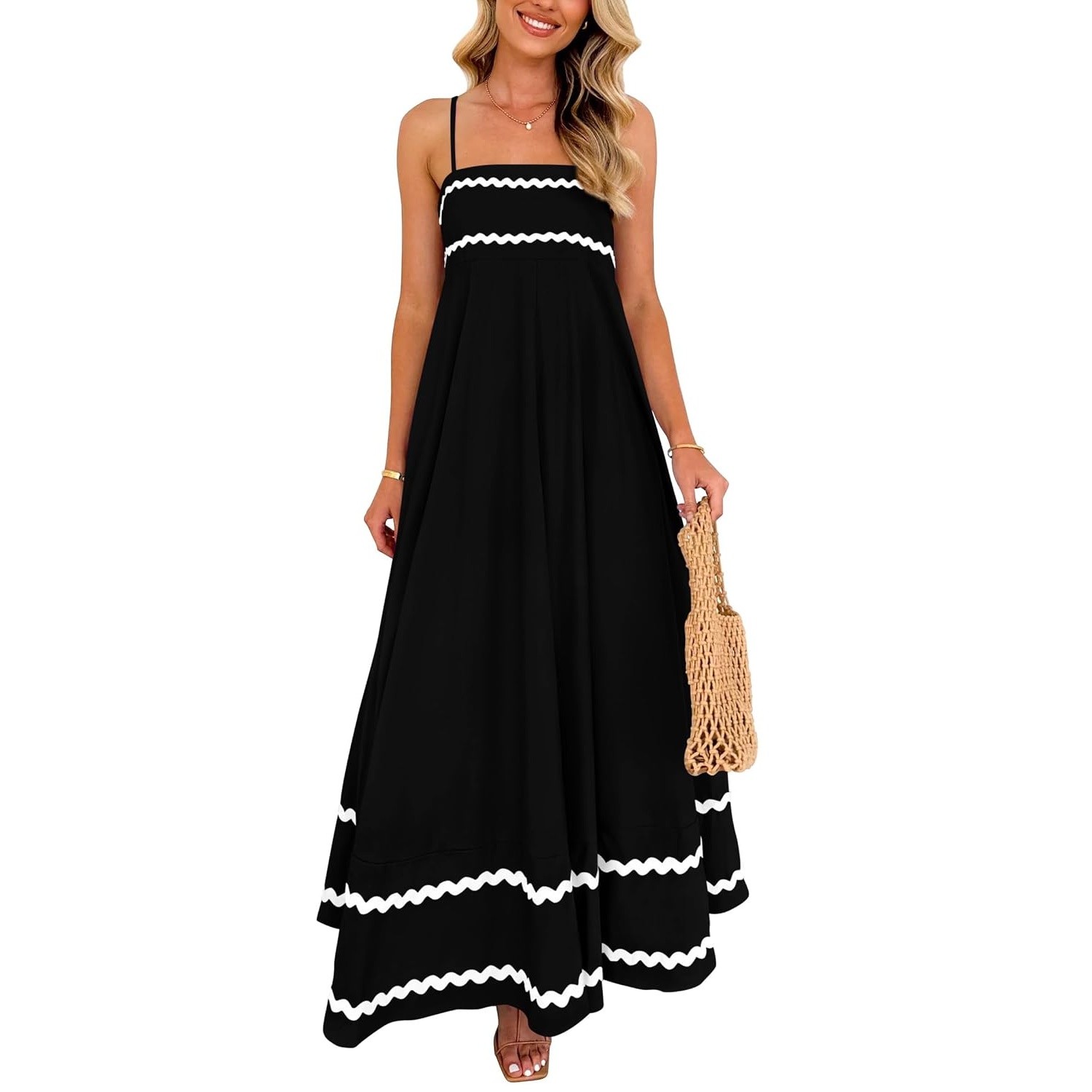 Summer Flowy Spaghetti Strap Maxi Dress For Women