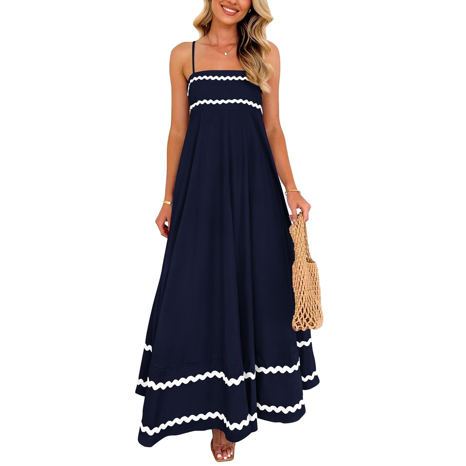 Summer Flowy Spaghetti Strap Maxi Dress For Women