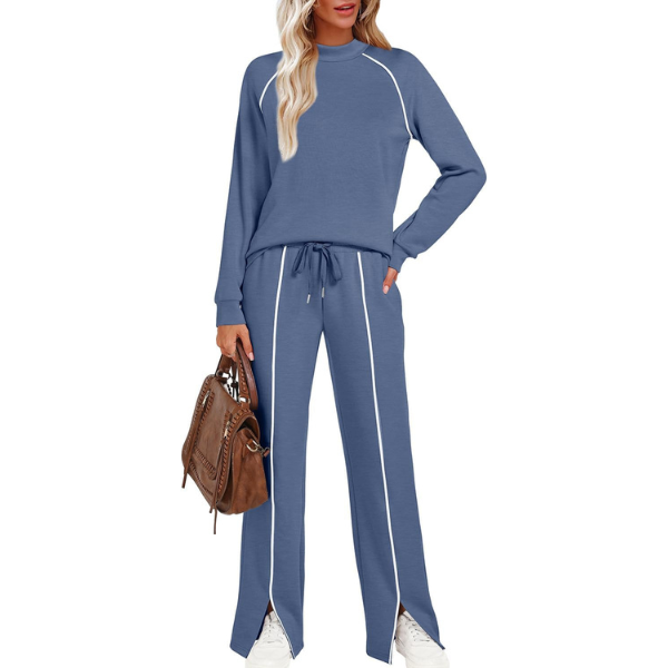 Lounge Sets for Women 2 Piece Fall Outfits 2025 Wide Leg Pant Matching Sets Womens Clothing