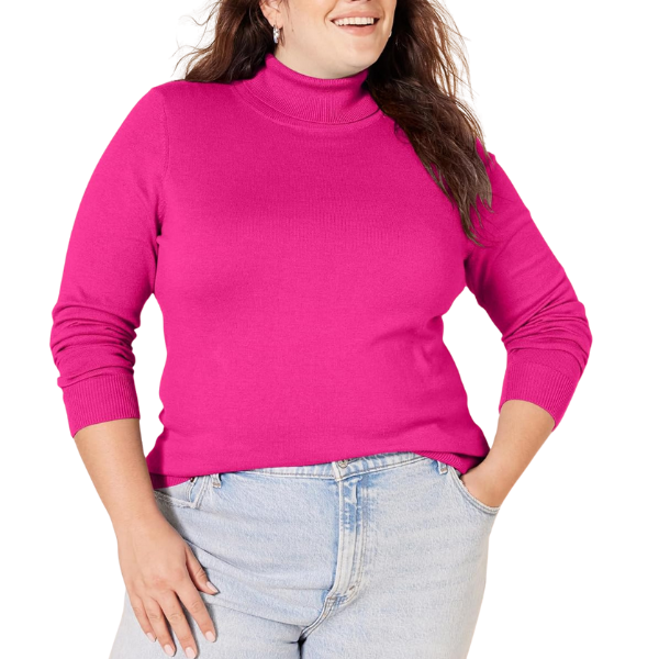Womens Classic-Fit Lightweight Long-Sleeve Turtleneck Sweater