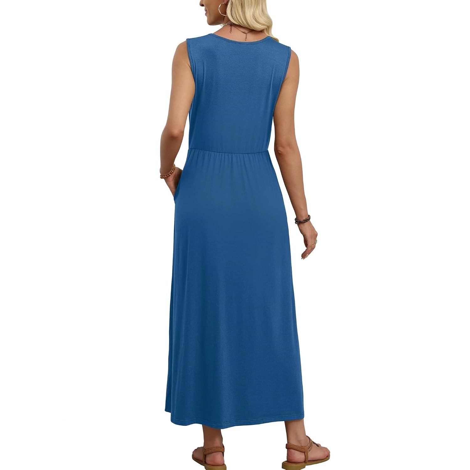 Casual Sleeveless Summer Flowy Maxi Dress For Women