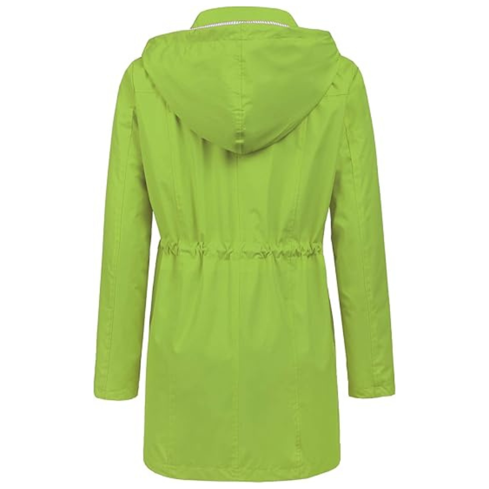 Waterproof Long Hooded Trench Coat Lined Windbreaker Travel Jacket