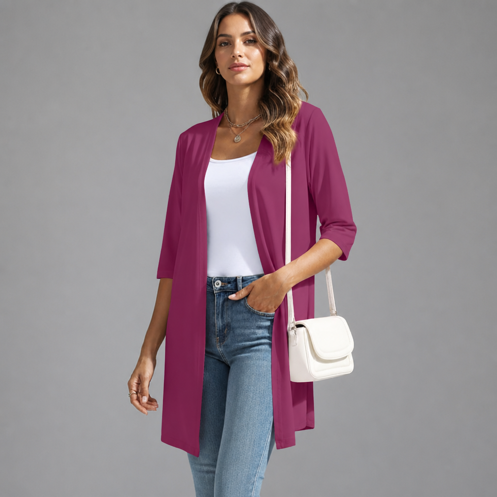 Summer Lightweight Longline Open Front Cardigan for Women