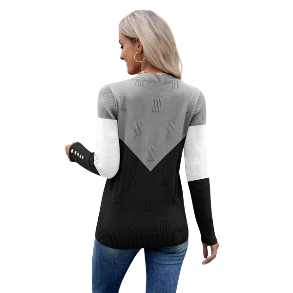 V Neck Sweaters Shirts Long Sleeve Lightweight Ribbed Knit Pullover Sweater Blouse Tops with Buttons Oufits