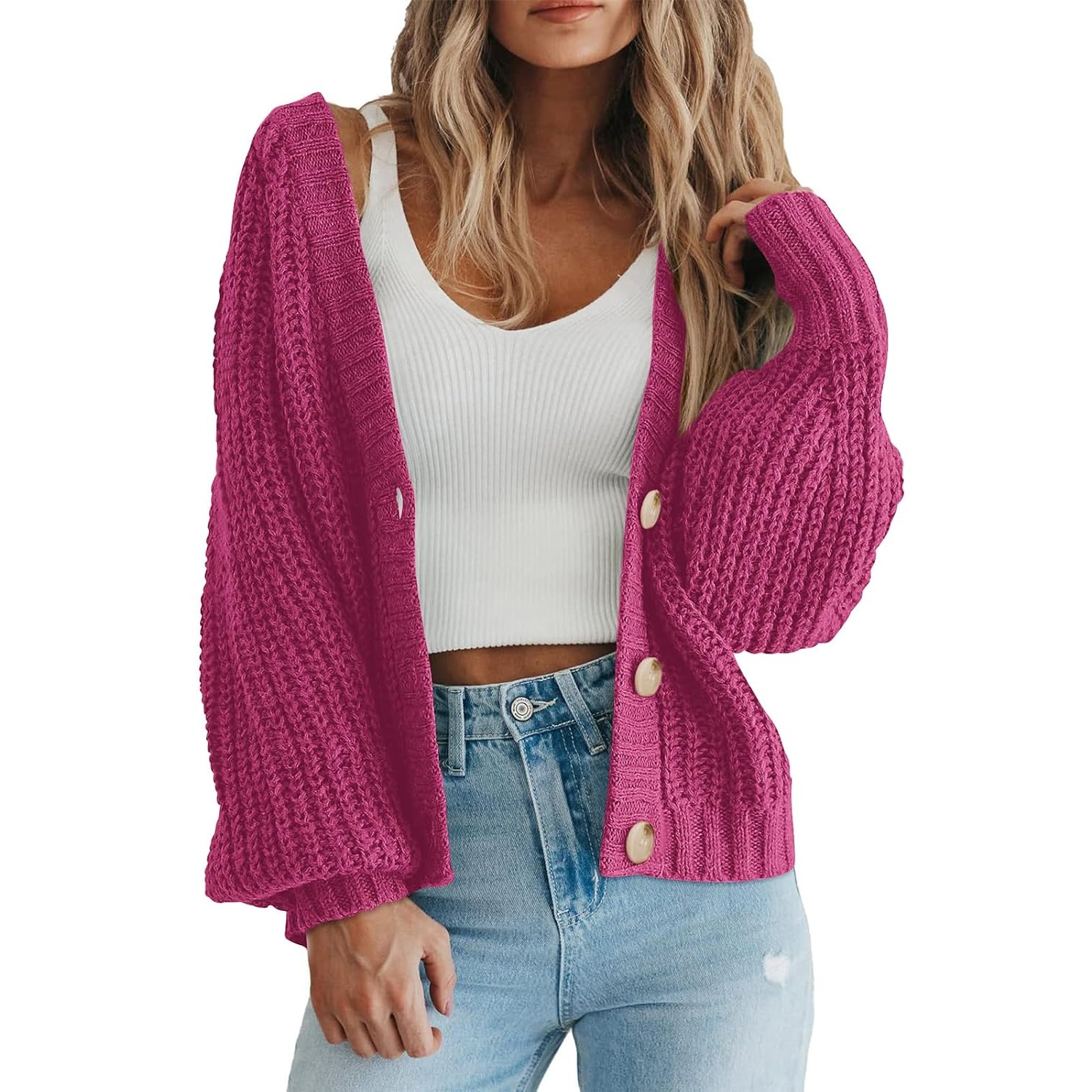 Casual Knit Open Front Cardigan Sweater For Women