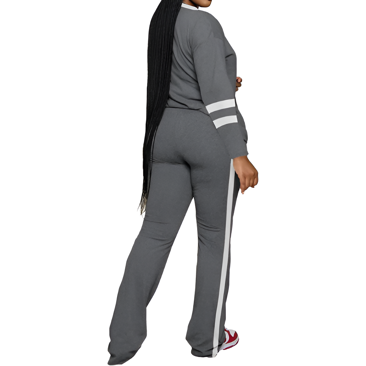 Two Piece Lounge Sets For Women With Long Sleeve Casual Top And Flare Pants