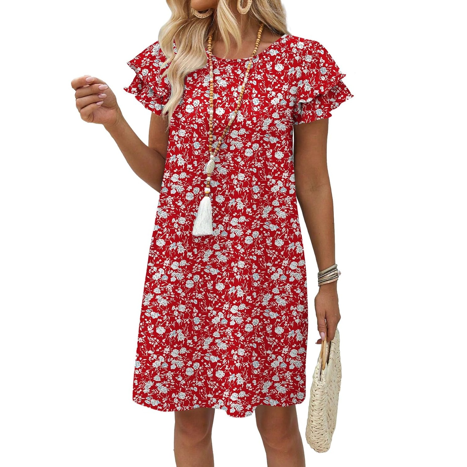 Ruffle Sleeve Loose Summer Swing Dress