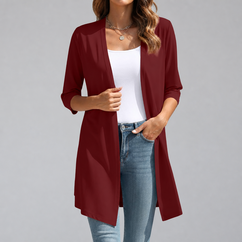 Summer Lightweight Longline Open Front Cardigan for Women