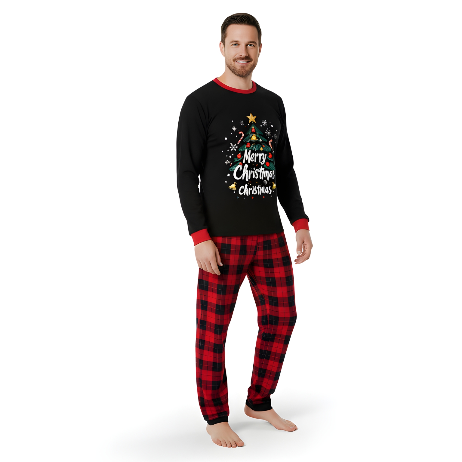 Christmas Tree Printed Family Pajama SetChristmas Tree Printed Family Pajama Set - Image 3