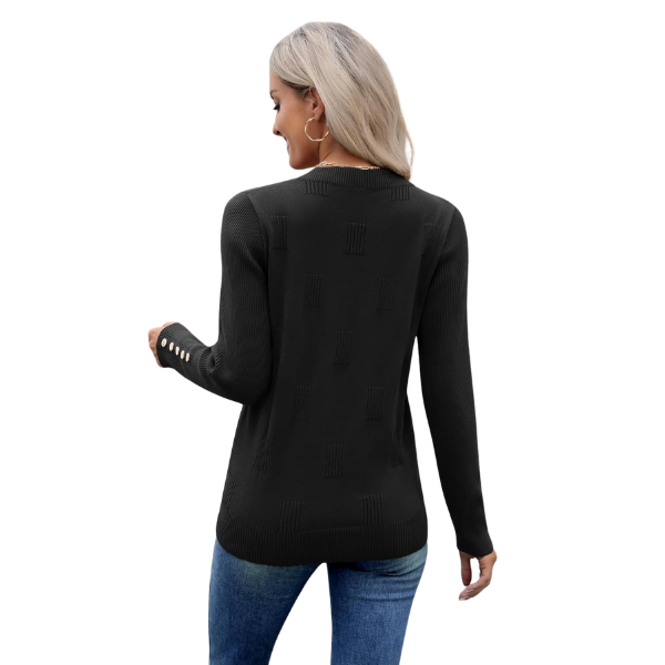 V Neck Sweaters Shirts Long Sleeve Lightweight Ribbed Knit Pullover Sweater Blouse Tops with Buttons Oufits