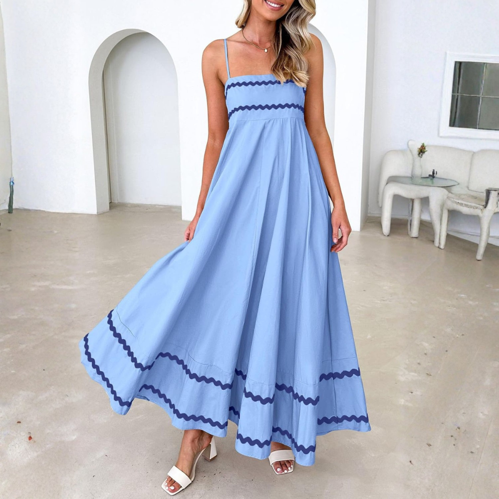 Summer Flowy Spaghetti Strap Maxi Dress For Women