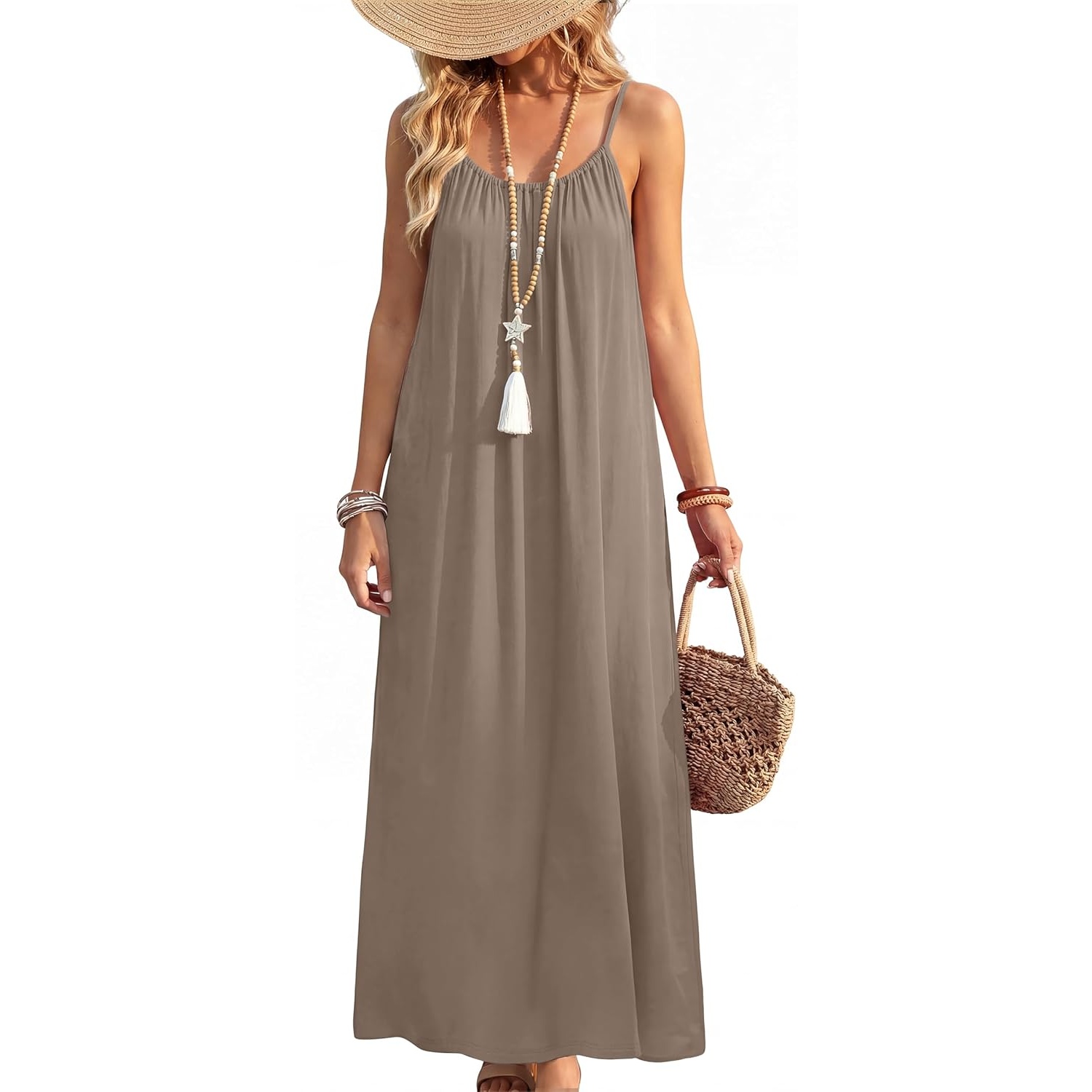 Summer Backless Spaghetti Strap Maxi Sundress For Women