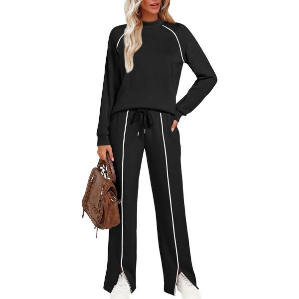 Lounge Sets for Women 2 Piece Fall Outfits 2025 Wide Leg Pant Matching Sets Womens Clothing