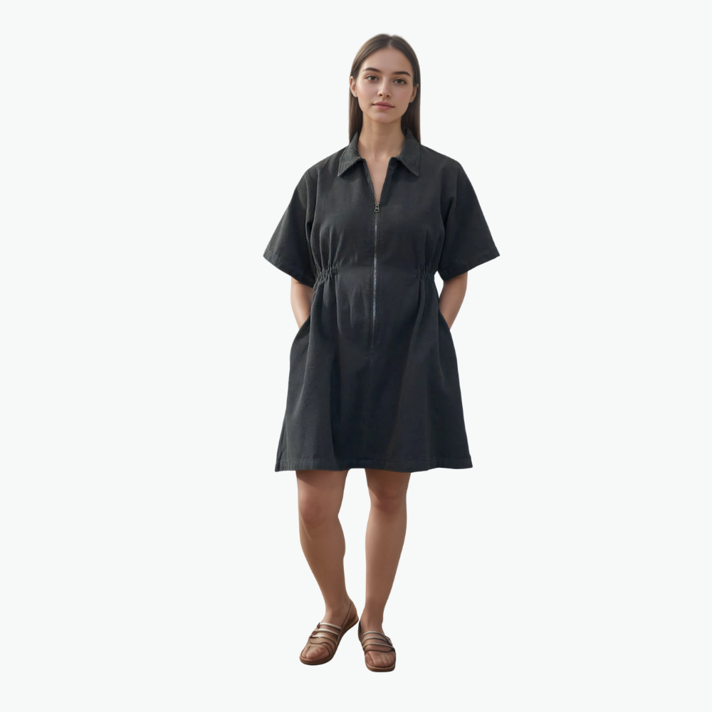 Utility Cinched Zip Dress