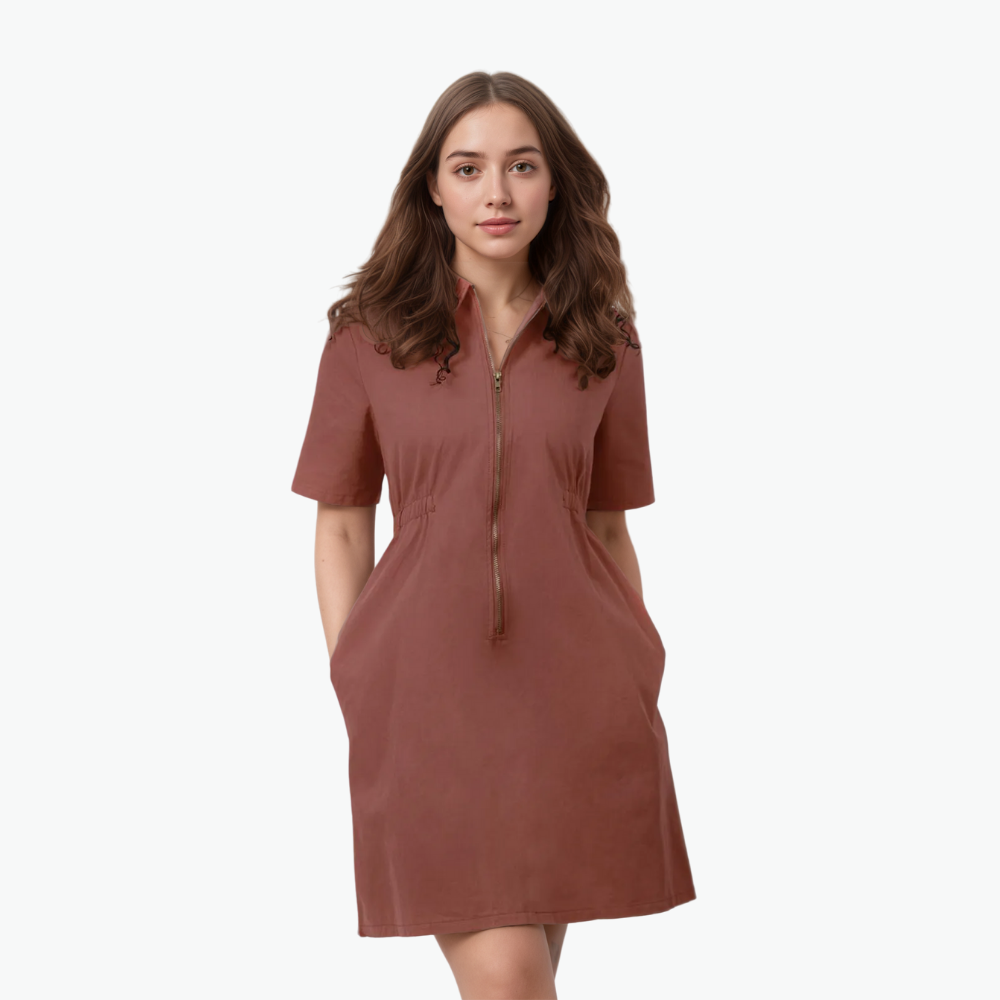 Utility Cinched Zip Dress