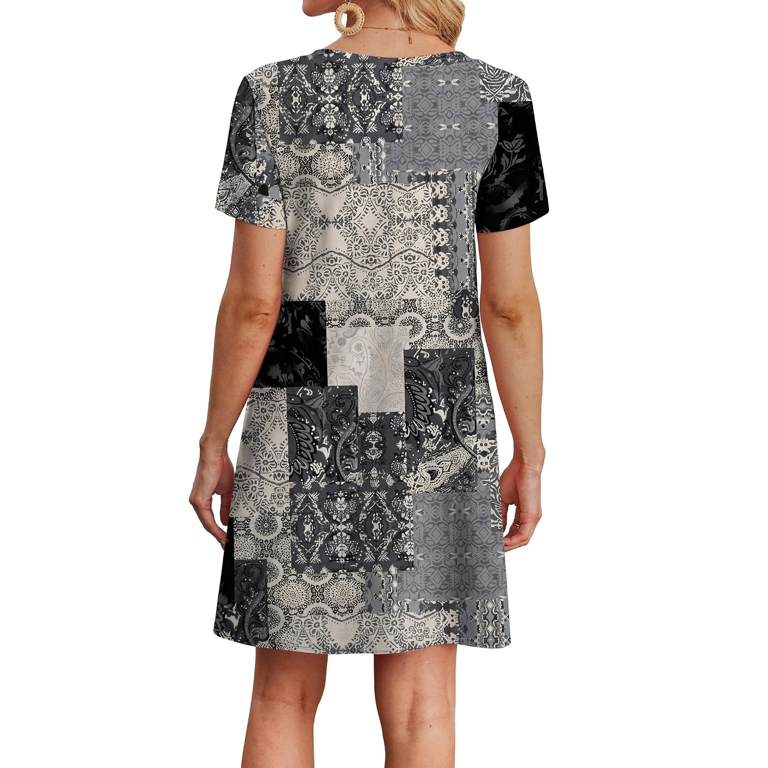 Boho Summer Loose T Shirt Dress With Pockets