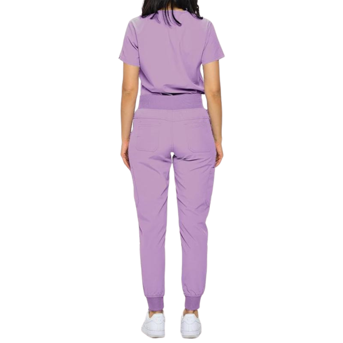 Women Stretchy Jogger Scrub Set With Tuck In Top