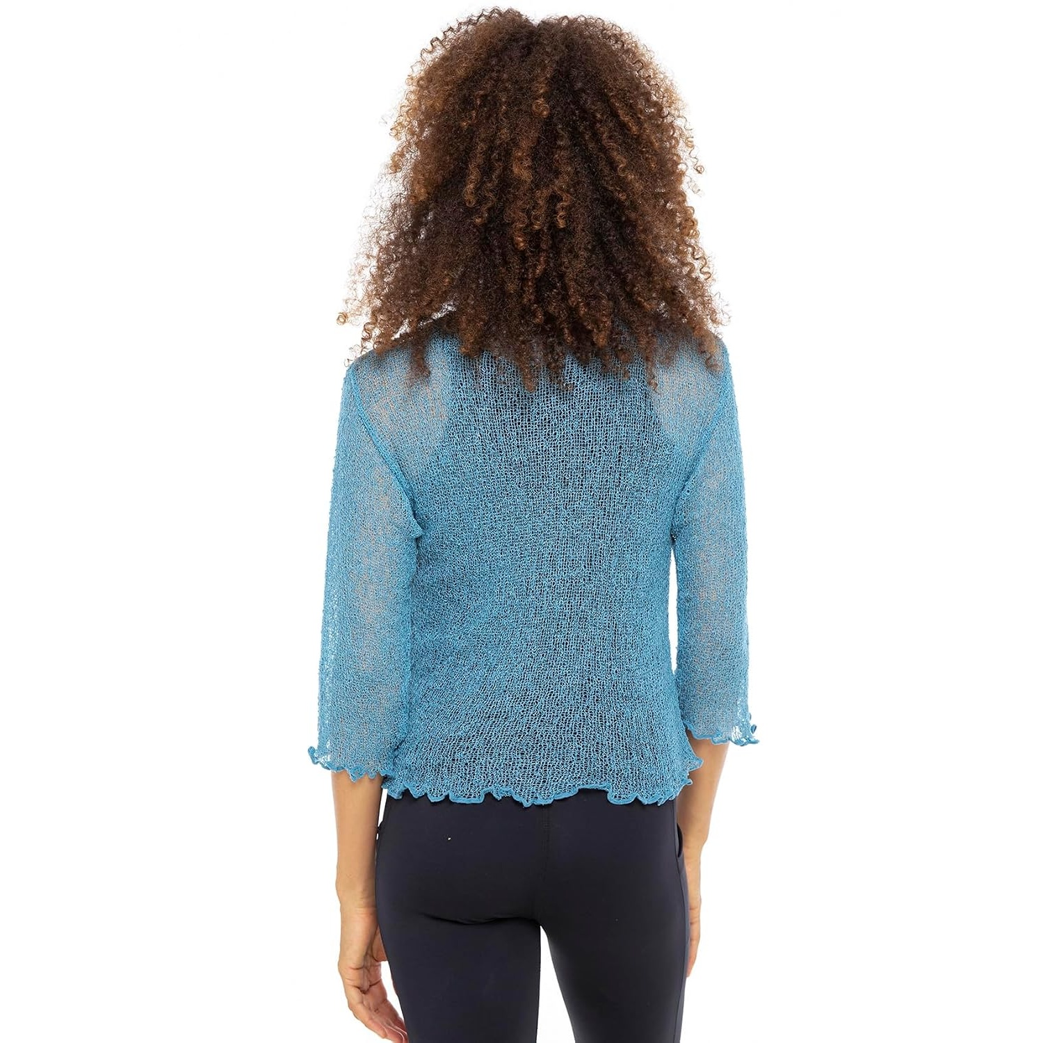 Lightweight Sheer Knit Tie-Front Cardigan for Women