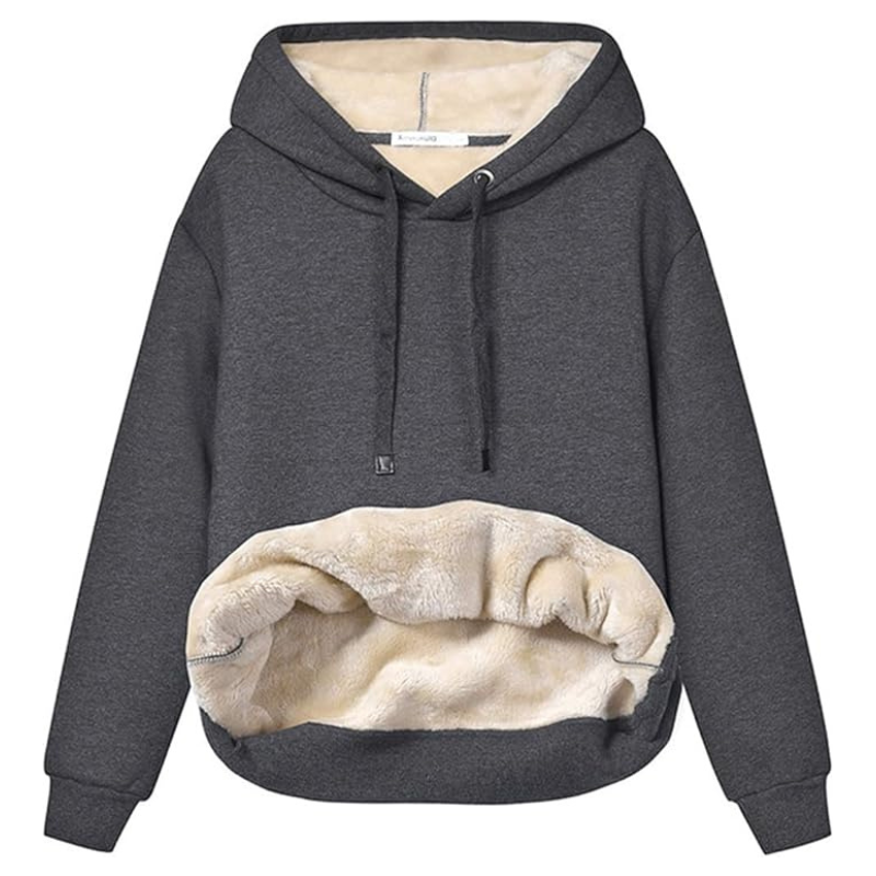 Haellun Womens Casual Winter Warm Fleece Sherpa Lined Pullover Hooded Sweatshirt