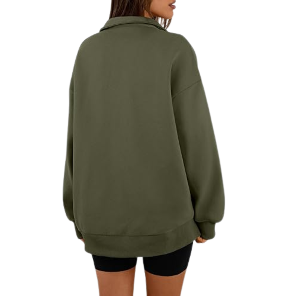 Women's Oversized Half Zip Fleece Sweatshirts