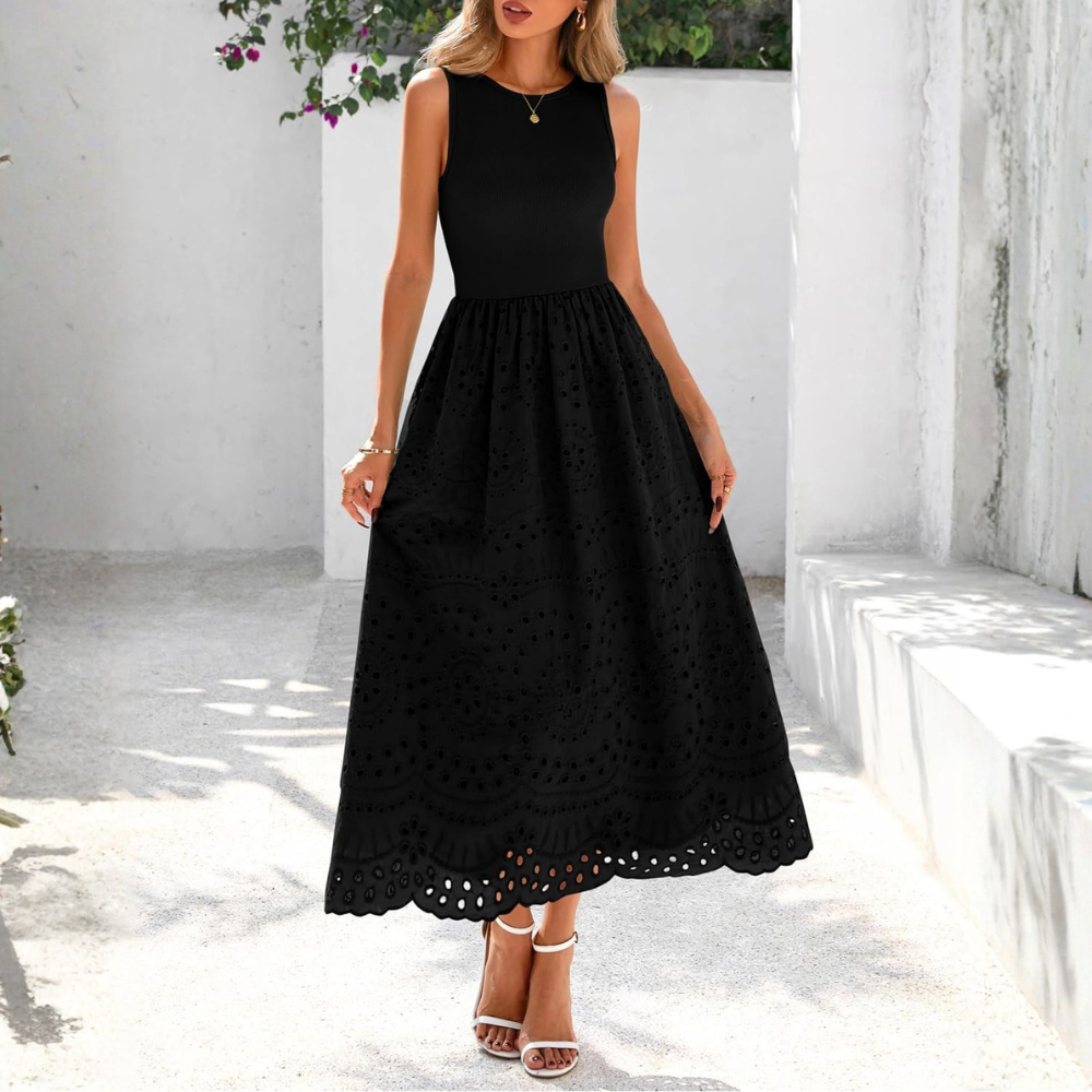 Casual Sleeveless Maxi Dress With Pockets