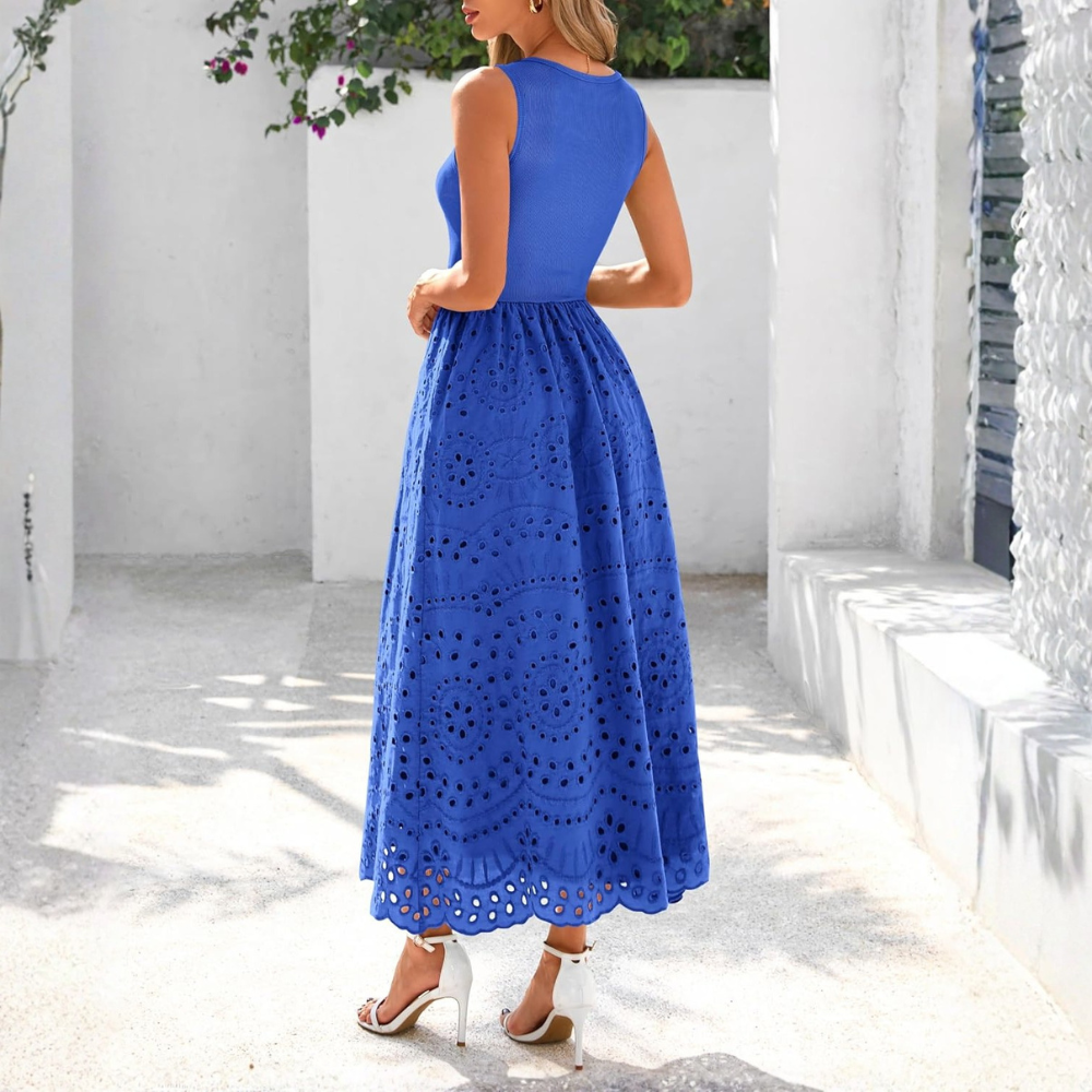Casual Sleeveless Maxi Dress With Pockets