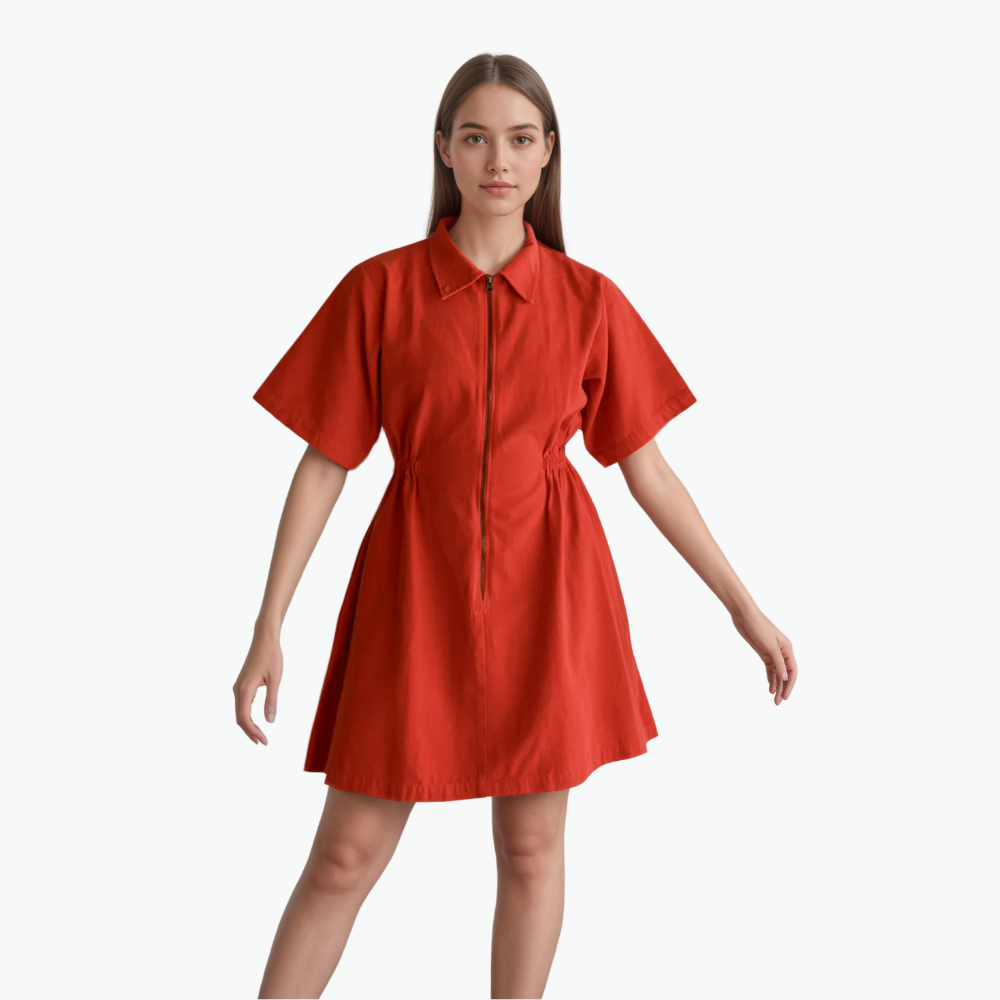 Utility Cinched Zip Dress