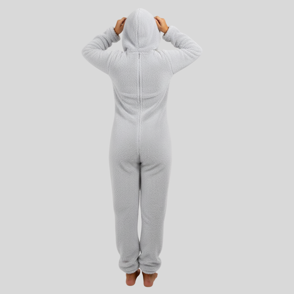 Plush Hooded Long Sleeve Jumpsuit