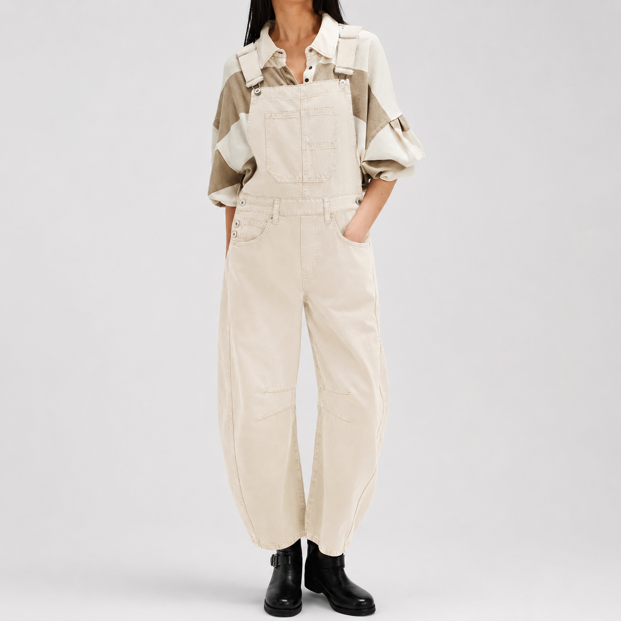 Wide Loose Straight Denim Overalls Jumpsuit For Women