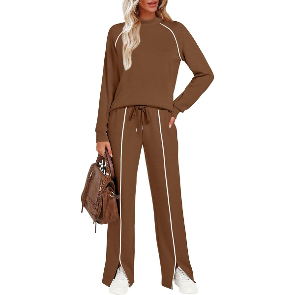 Lounge Sets for Women 2 Piece Fall Outfits 2025 Wide Leg Pant Matching Sets Womens Clothing