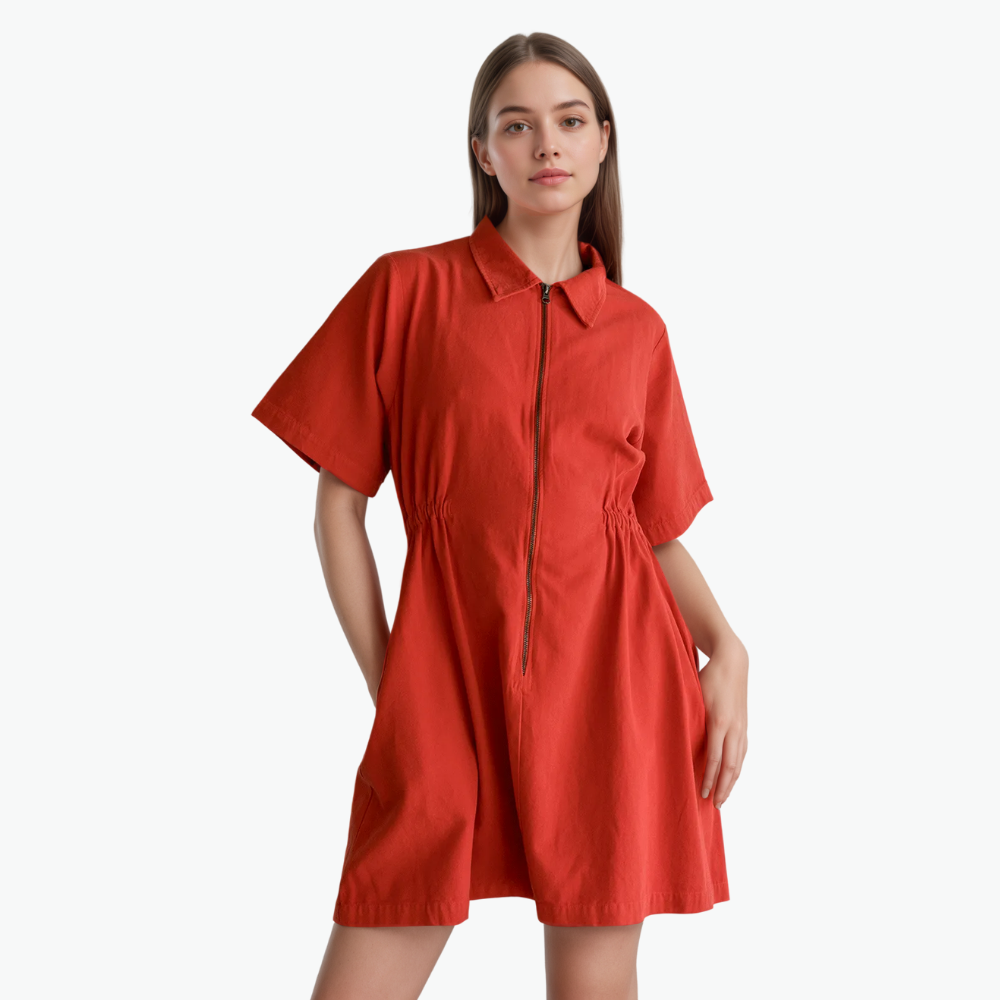 Utility Cinched Zip Dress
