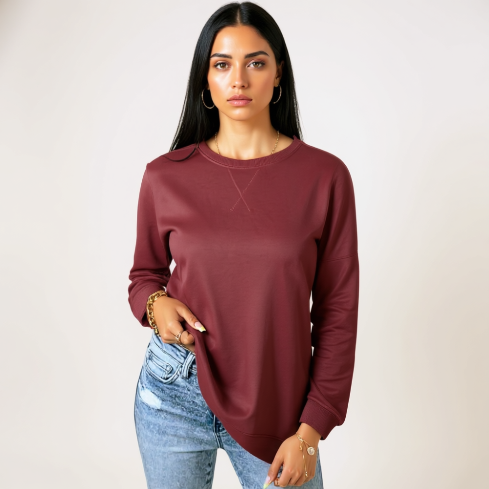 Women Casual Crew Neck Sweatshirt