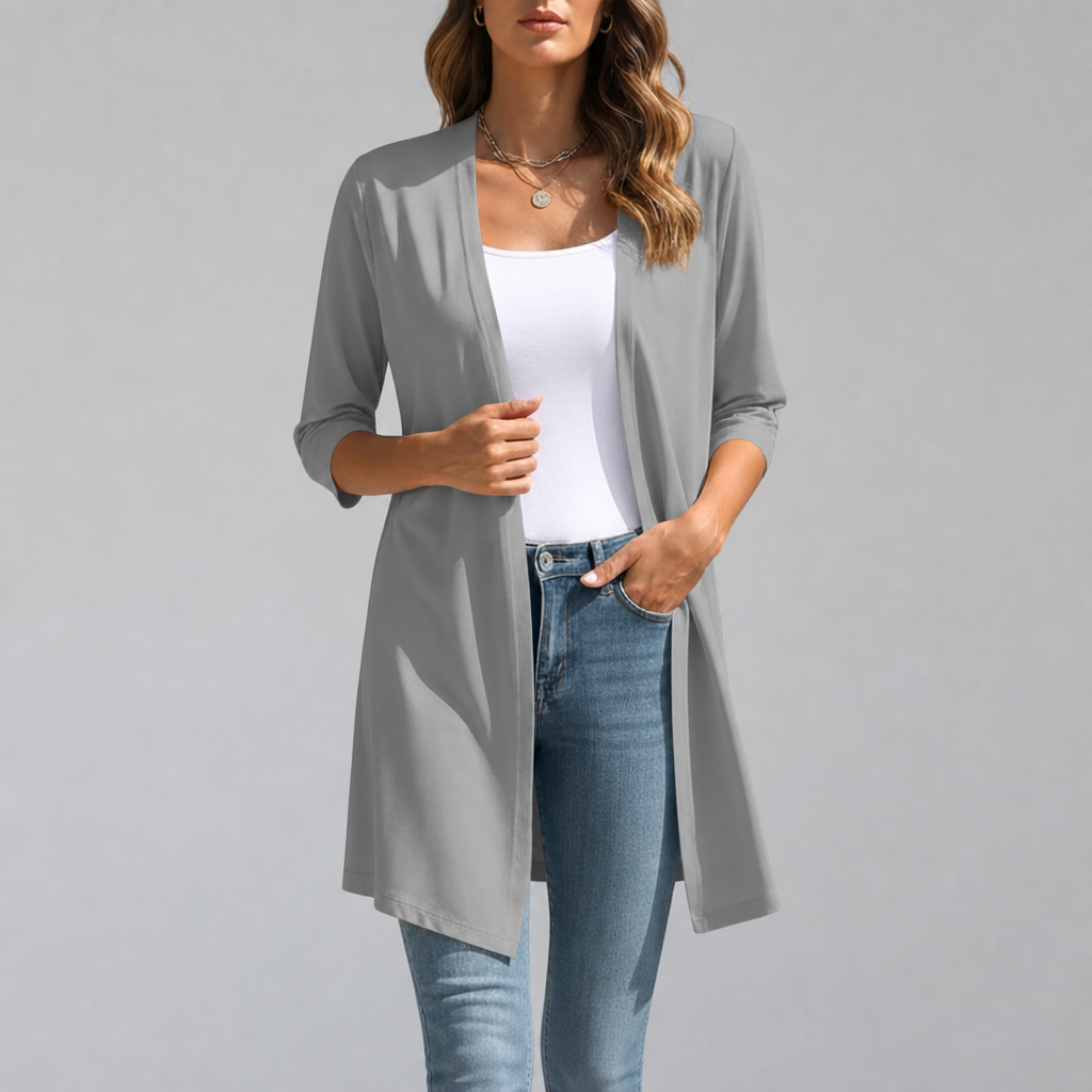 Summer Lightweight Longline Open Front Cardigan for Women