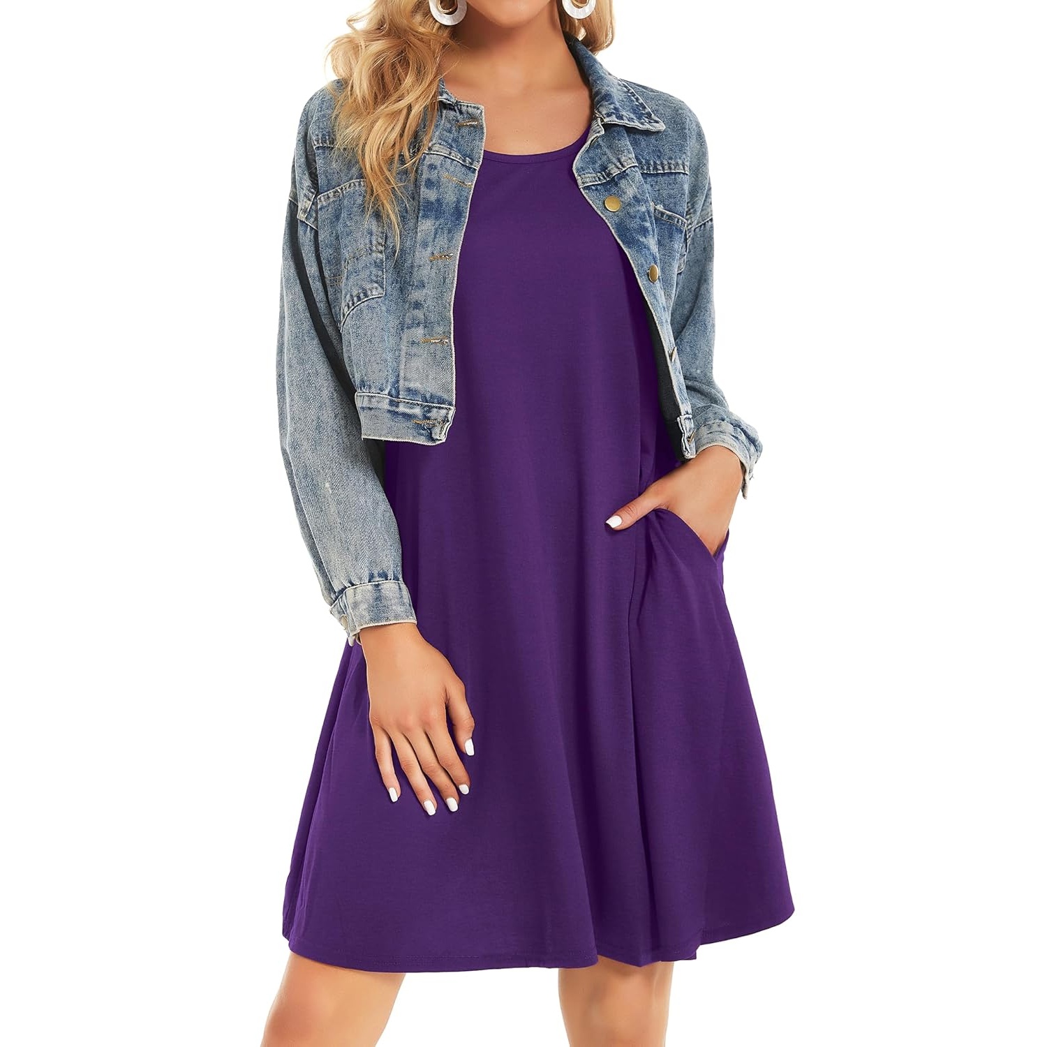 Floral Short Sleeve Summer Beach Dress With Pockets