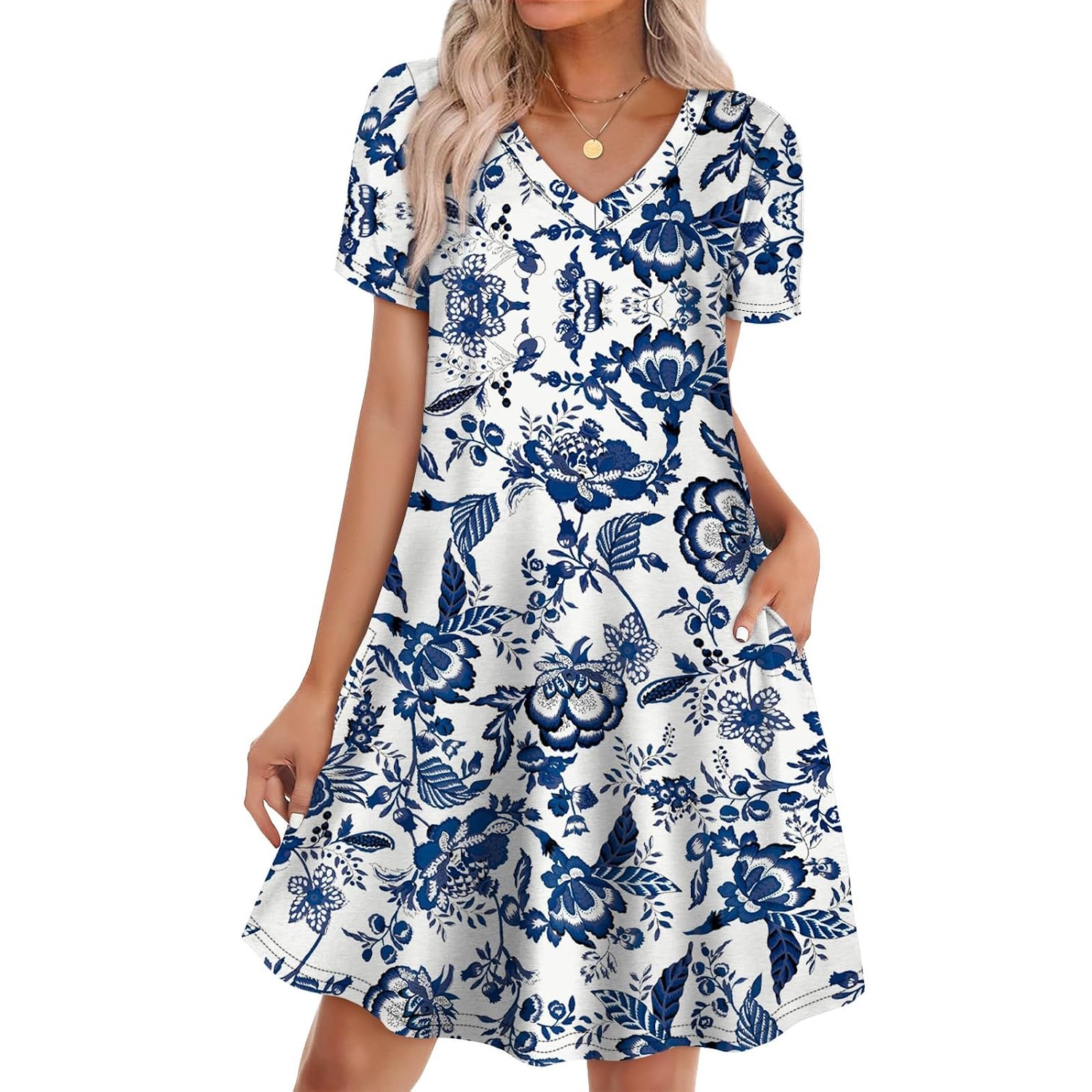 Boho Summer Loose T Shirt Dress With Pockets