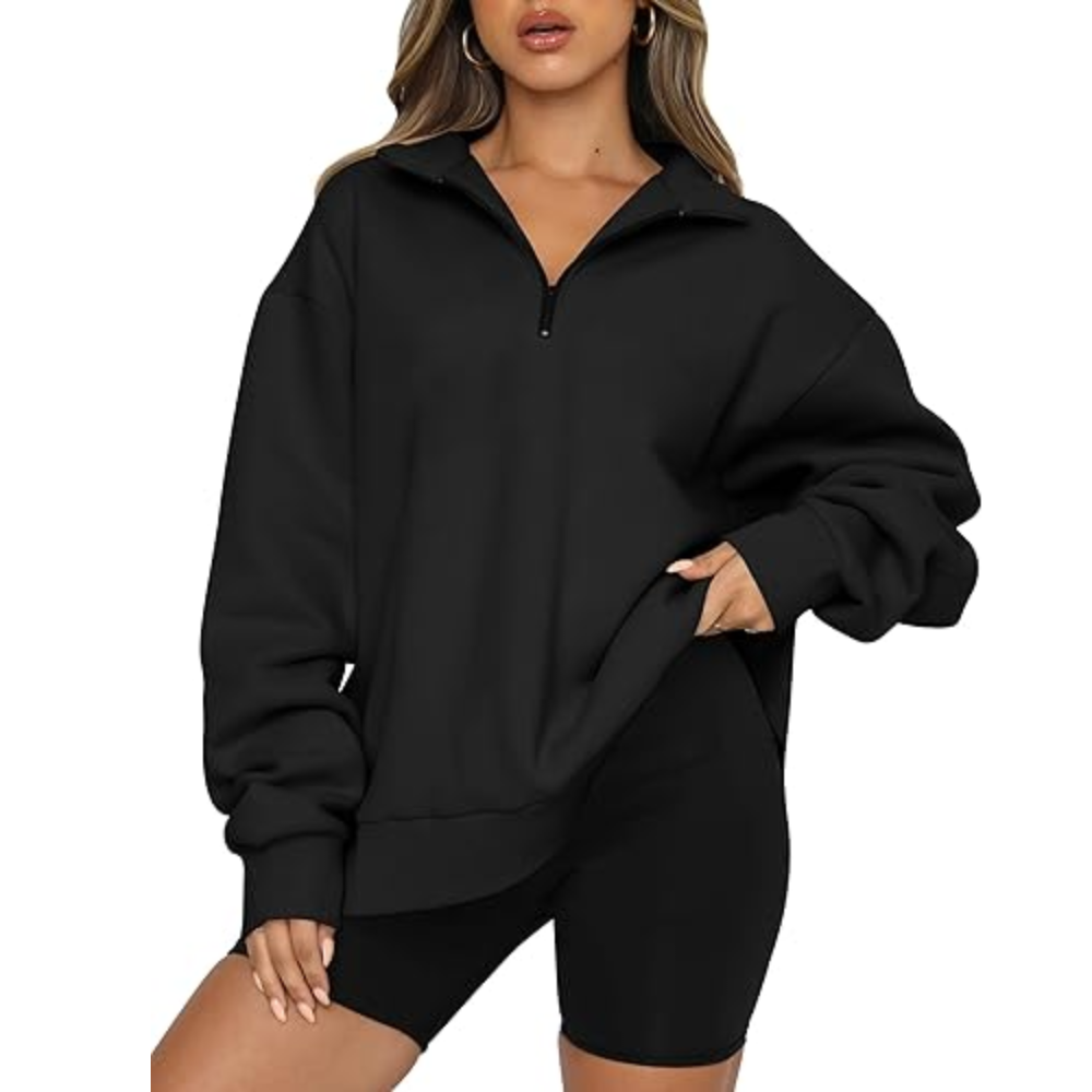 Women's Oversized Half Zip Fleece Sweatshirts