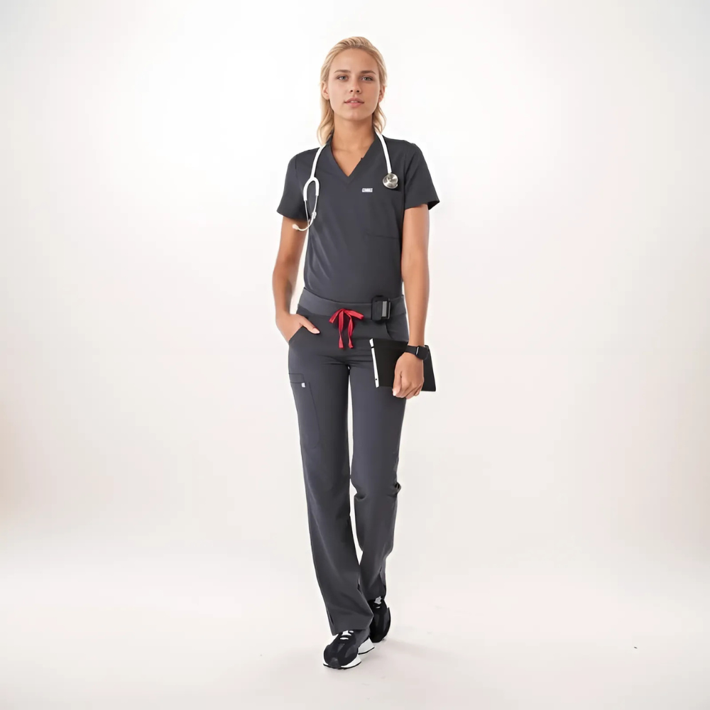 Professional Scrub Set For Women With One Pocket Top And Cargo Pants