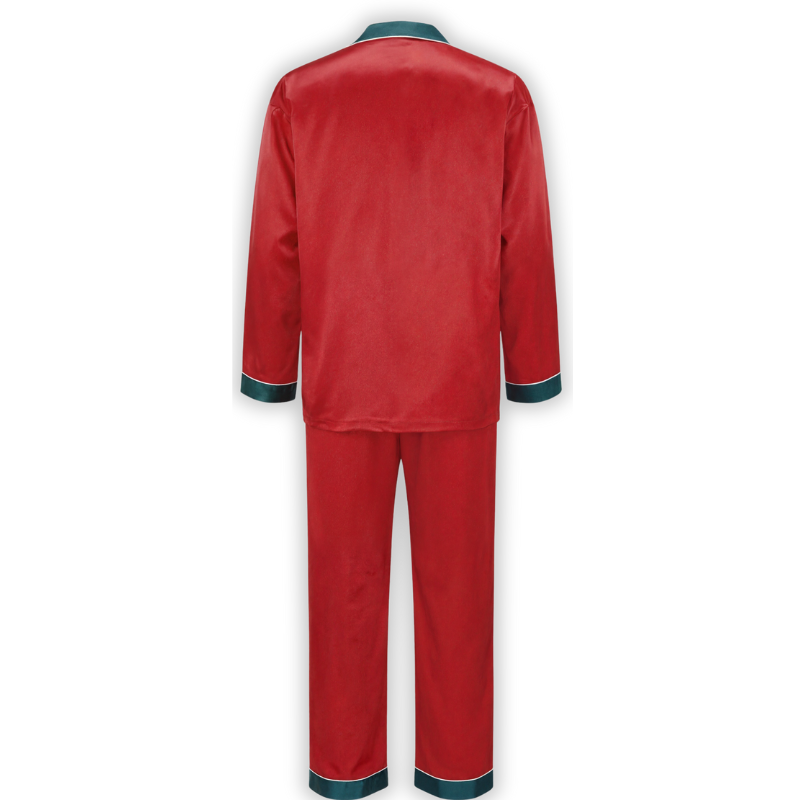 Cozy Winter Family Matching Pajama SetSatin Pajama Set with Contrast Trim - Image 5