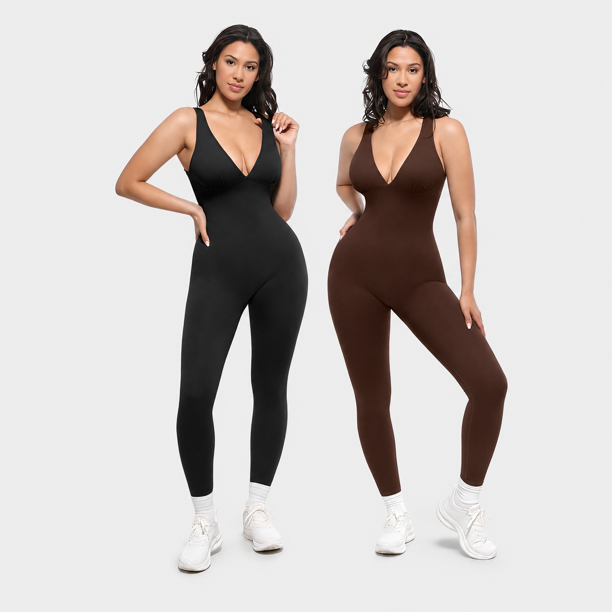 Deep V High Rise Shapewear Jumpsuit For Everyday Women
