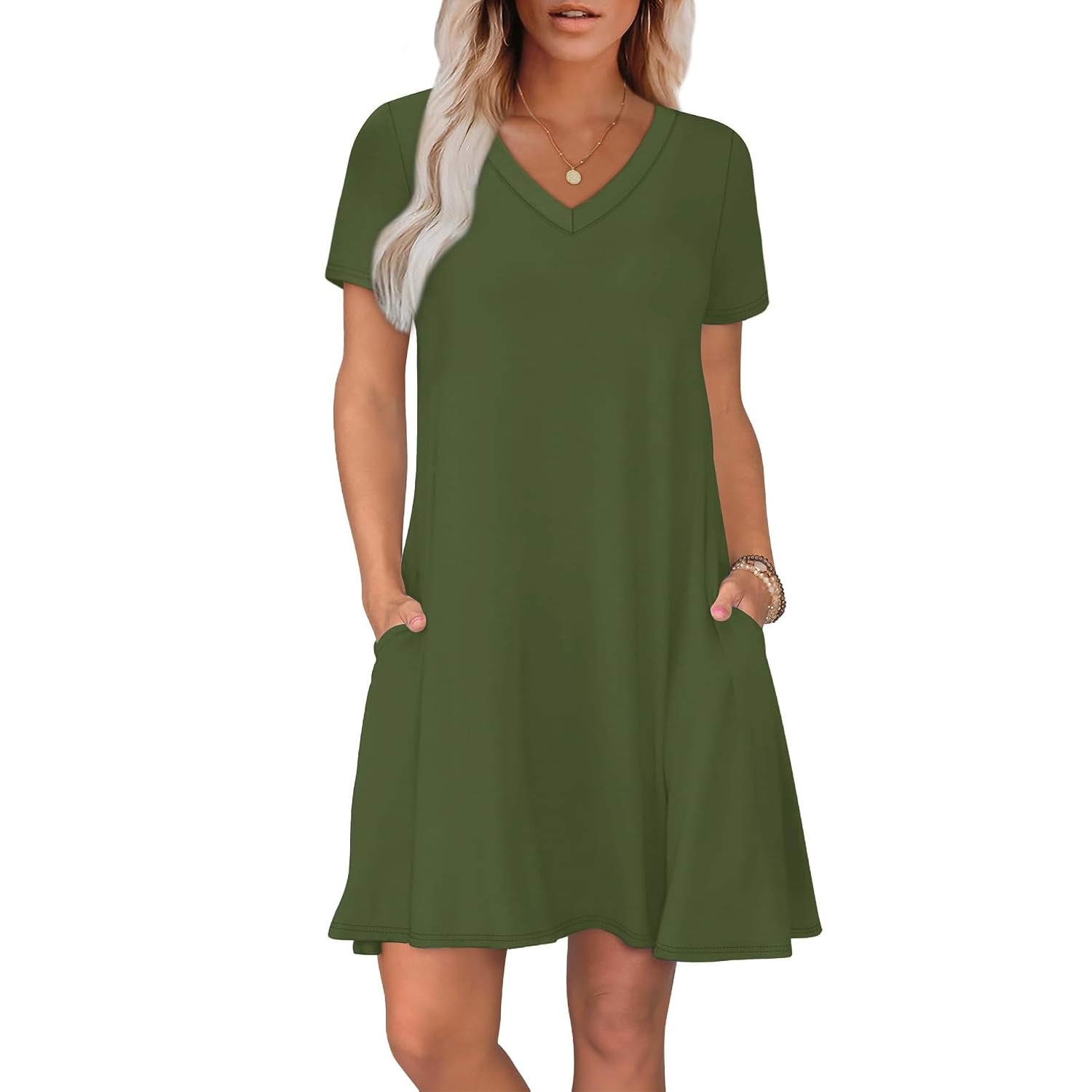 Boho Summer Loose T Shirt Dress With Pockets