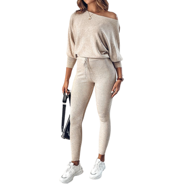 2 Piece Lounge Set With Long Sleeve Pullover And Drawstring Pants