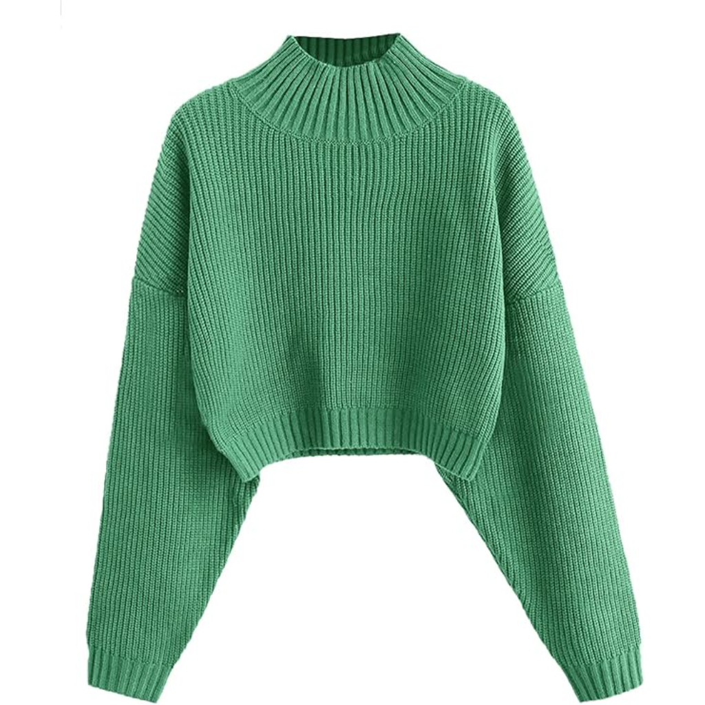 Women Cropped Turtle Sweater