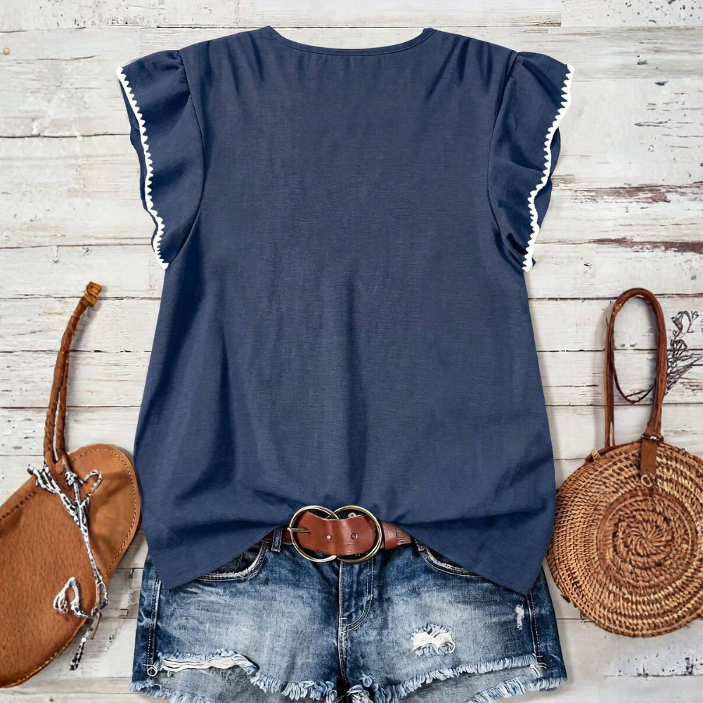 Summer Boho Floral Textured Vintage Casual Blouse For Women