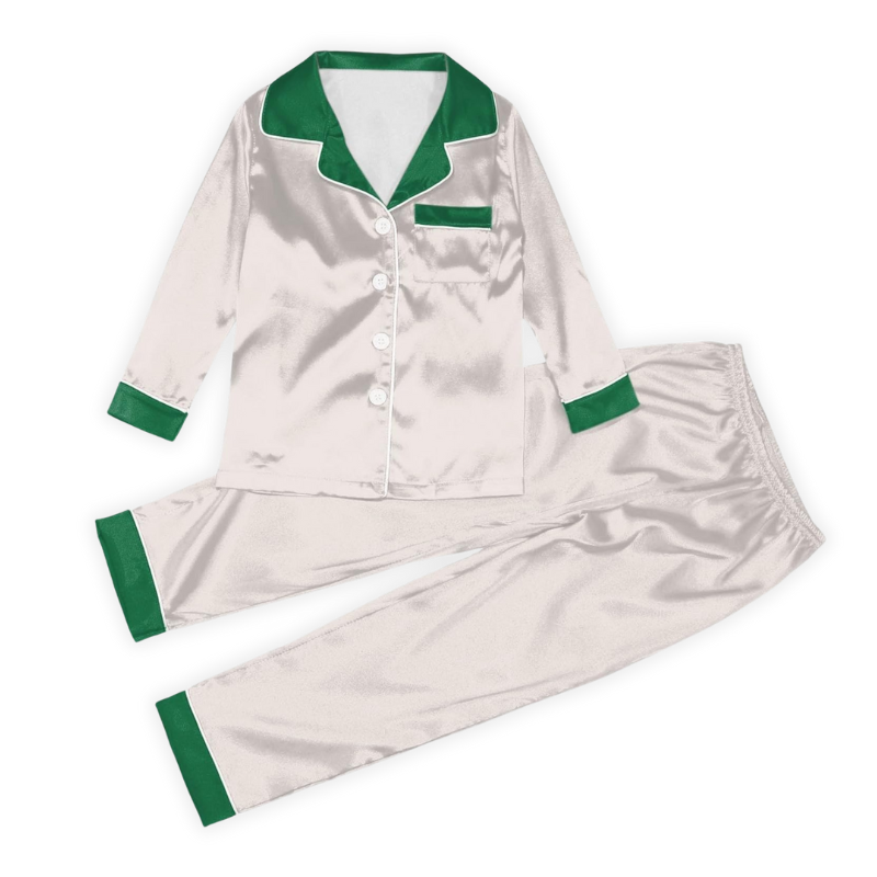 Warm and Cozy Family Matching Christmas Pajamas SetSilk Button Down Pajama Set Matching Christmas Pajamas Set - Image 6