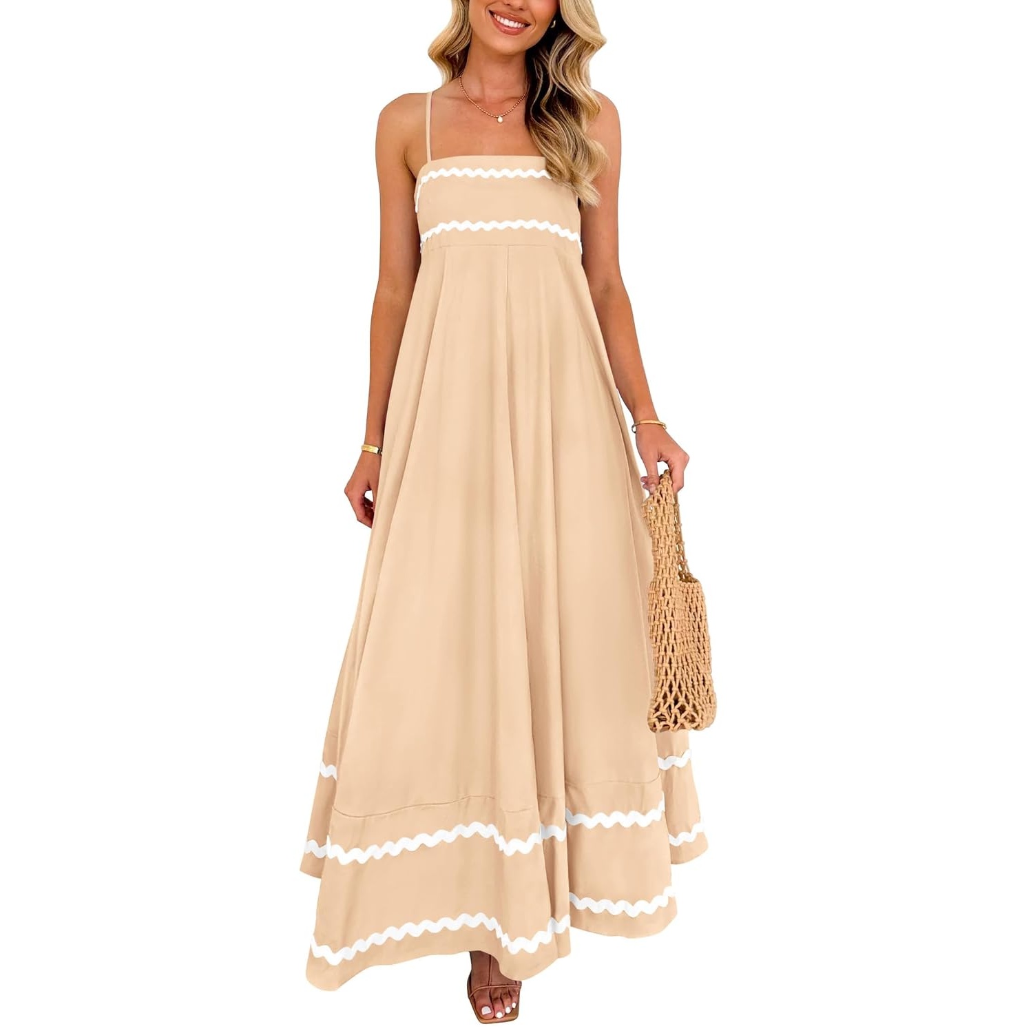 Summer Flowy Spaghetti Strap Maxi Dress For Women