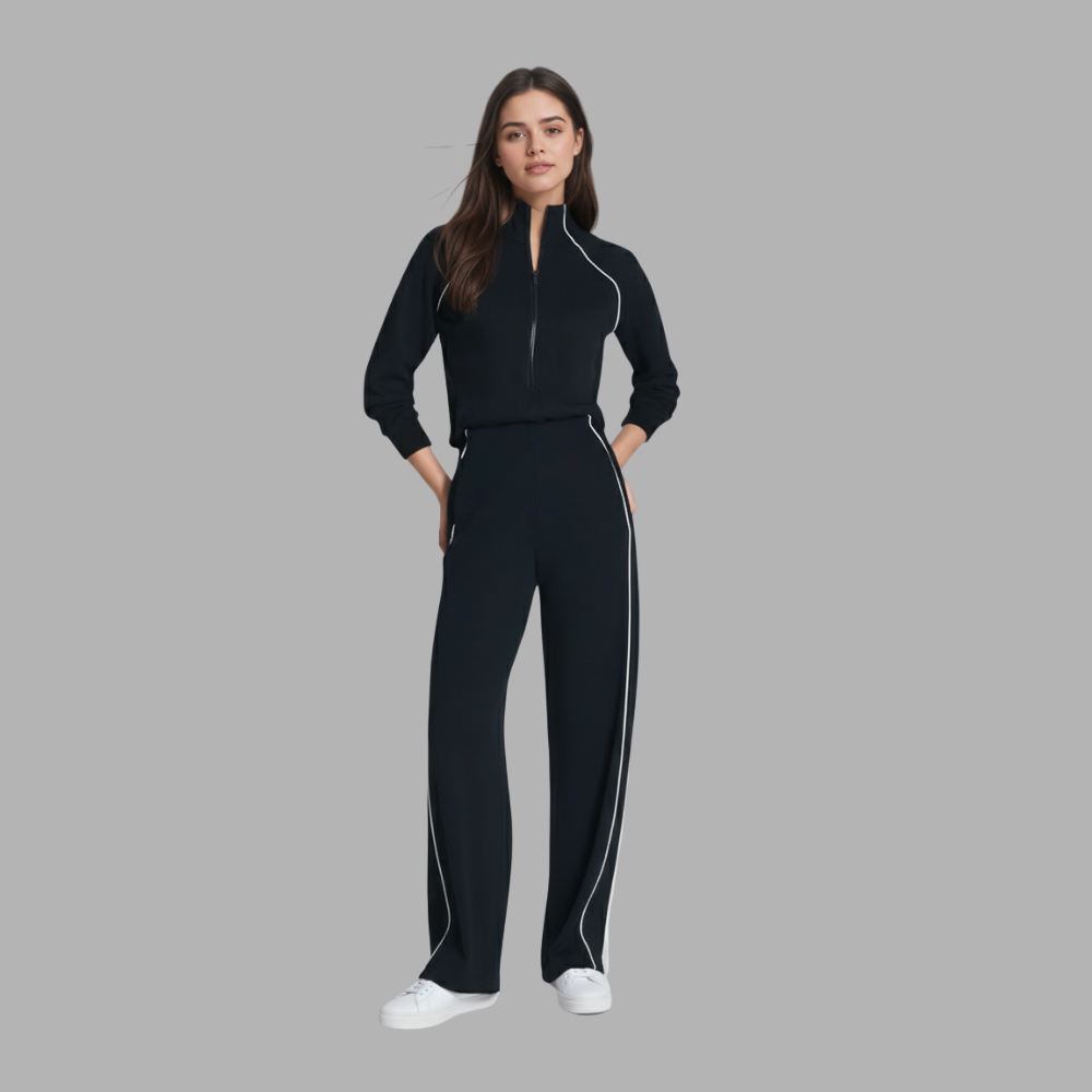 Pique Half Zip Jumpsuit