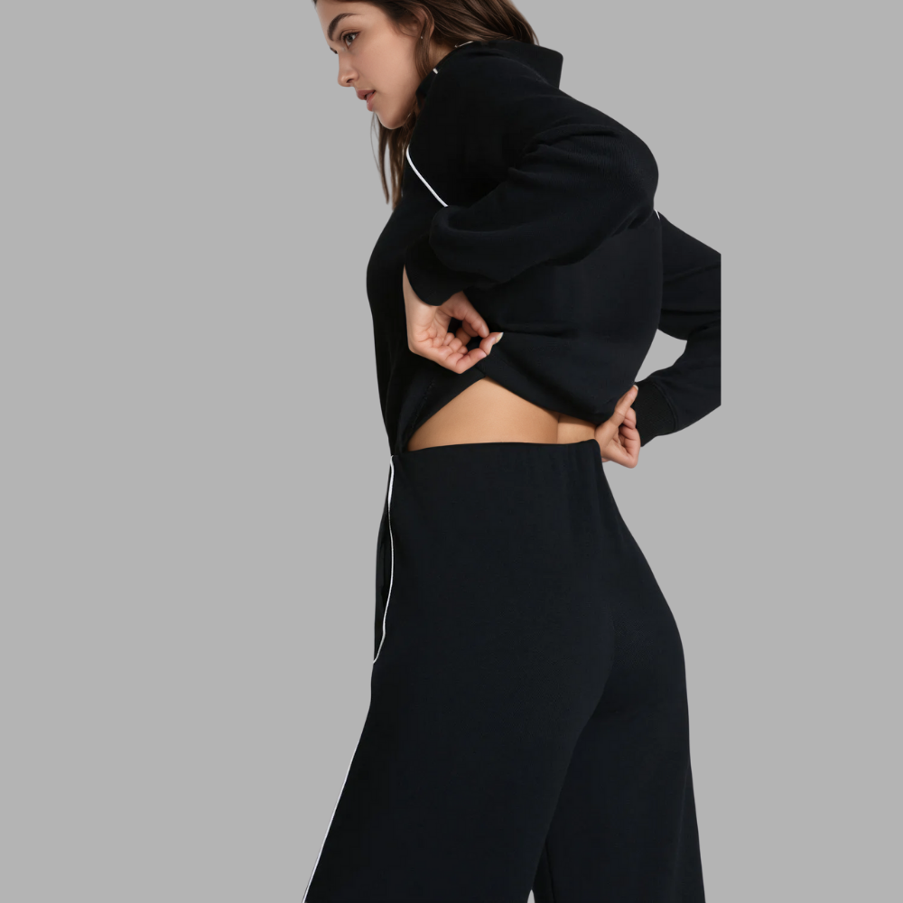 Pique Half Zip Jumpsuit